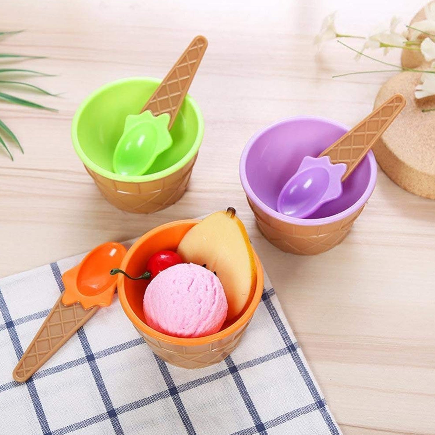 5322 Ice-Cream Waffle Spoon Bowel Cup Set | Premium ice Cream Set | Ice-Cream Bowel with Spoon | 6 units Couple Bowl Set | Color Box DeoDap 5322 Ice-Cream Waffle Spoon Bowel Cup Set | Premium ice Cream Set | Ice-Cream Bowel with Spoon | 6 units Couple Bowl Set | Color Box DeoDap